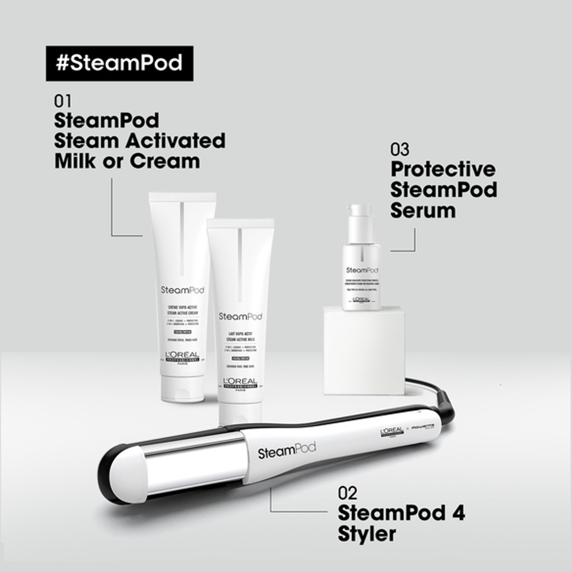 SteamPod 4  Professional styler with patented steam technology.